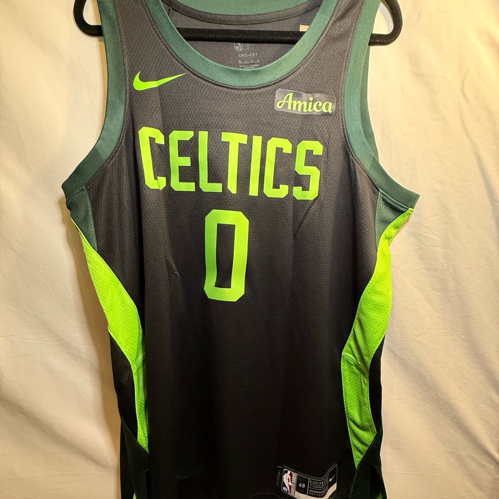 Nike Celtics Jersey - Dark Gray and Neon Green Tatum